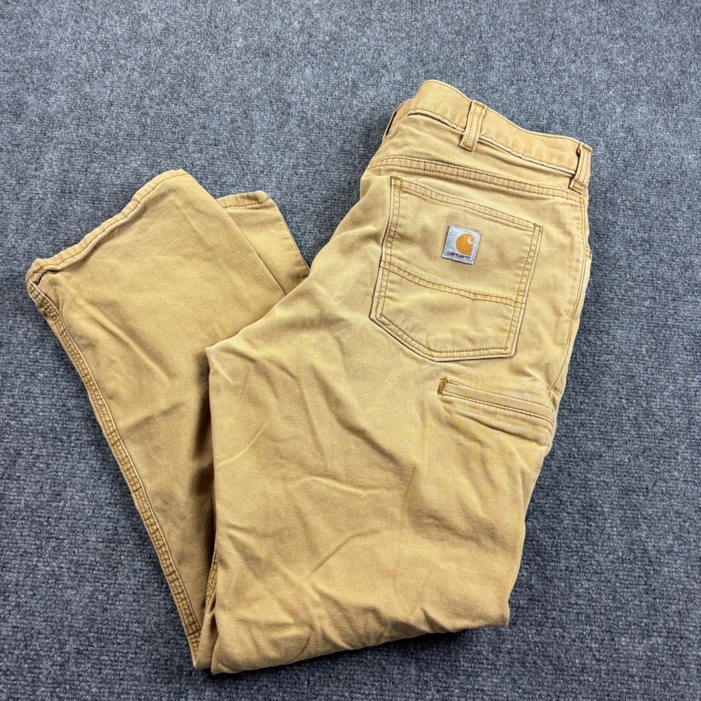 CARHARTT Men’s Relaxed Fit Rugged Canvas Work Utility Pants Hickory Camel  36x30
